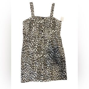 Thread & Supply Leopard Print Denim Button Up Dress